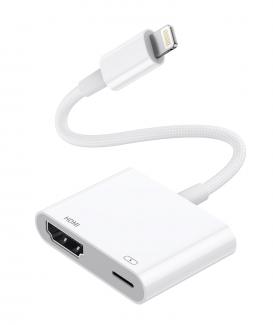Adaptateur USB C vers HDMI [MFi Certifié] 4K@30Hz 1080P AV numérique vidéo et Audio Synchrone écran Type C vers adaptateur HDMI pour iPhone 15/16/MacBook/iPad Pro/TV, Projecteur/Moniteur Plug and Play