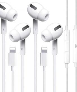 2 Packs In-Ear Headphones for iPhone [MFi Certified] Wired Earphones HiFi Stereo Noise Isolating with Microphone& Volume Control, Plug and Play Compatible with iPhone 14/14 Pro/13/12 Pro/11/X/XR/XS/8