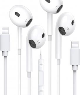 Lightning Headphones, MFi Certified Lightning In-Ear Headphones for iPhone Stereo Noise Headphones Built-in Microphone & Volume Control with iPhone 14/14 Plus/12 Pro/13 Pro Max/11 Pro/X/7/8/XS/XR