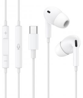 USB C Headphones Wired for iPhone,Type C Earphones In Ear HiFi Stereo Earbuds with Microphone and Volume Control,Compatible with iPhone 16/15/Samsung Galaxy S23/S22/Google And most of USBC devices