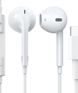 For iPhone 16e 16 16 Plus 16 Pro 16 Pro Max / 15 15 Pro 15 Plus 15 Pro Max Earphones, USB C Headphones, In Ear Type C Earphones With Mic & Volume Control, Hi-Fi Stereo Wired Earbuds